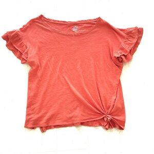 ANTHROPOLOGIE Pilcro Oversized Tee With Ruffle Sleeves